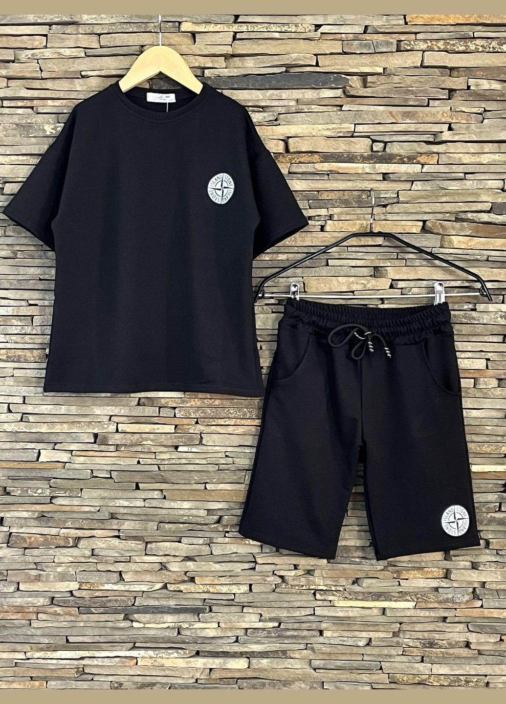 Черный летний летний костюм для мальчика подростка черный 127119d No Brand