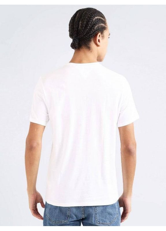 Комбінована чоловіча футболка біла з принтом, розмір m Tommy Hilfiger slim fit