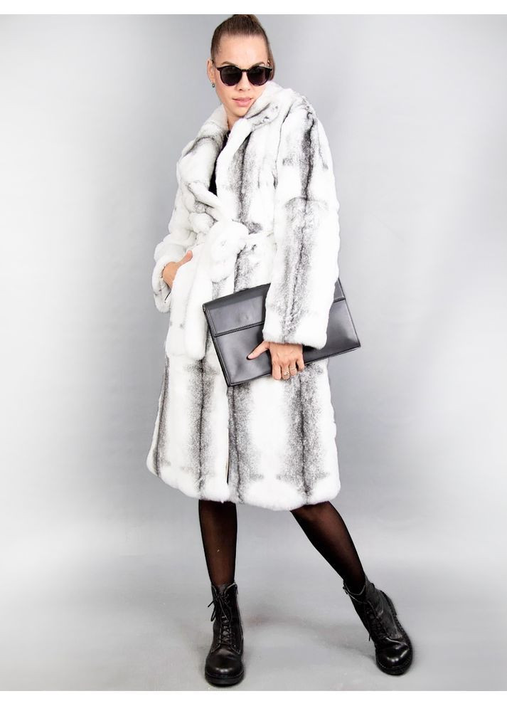 Шуба з натурального хутра шиншила рекс кролик білого кольору розмір 46-48 (M/L) IMPERIA Furs арт.291 No Brand (371159992)
