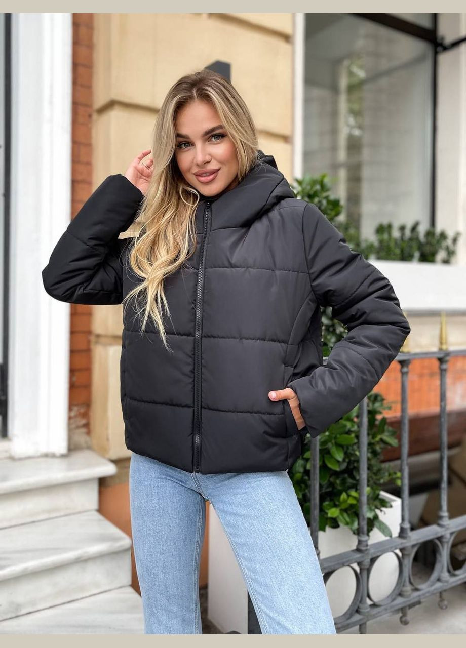 Чорна демісезонна куртка демісезонна оверсайз LeVi