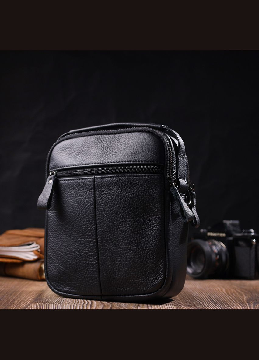 Сумка мужская через плечо кожаная 22247 Черный Vintage (302007771)