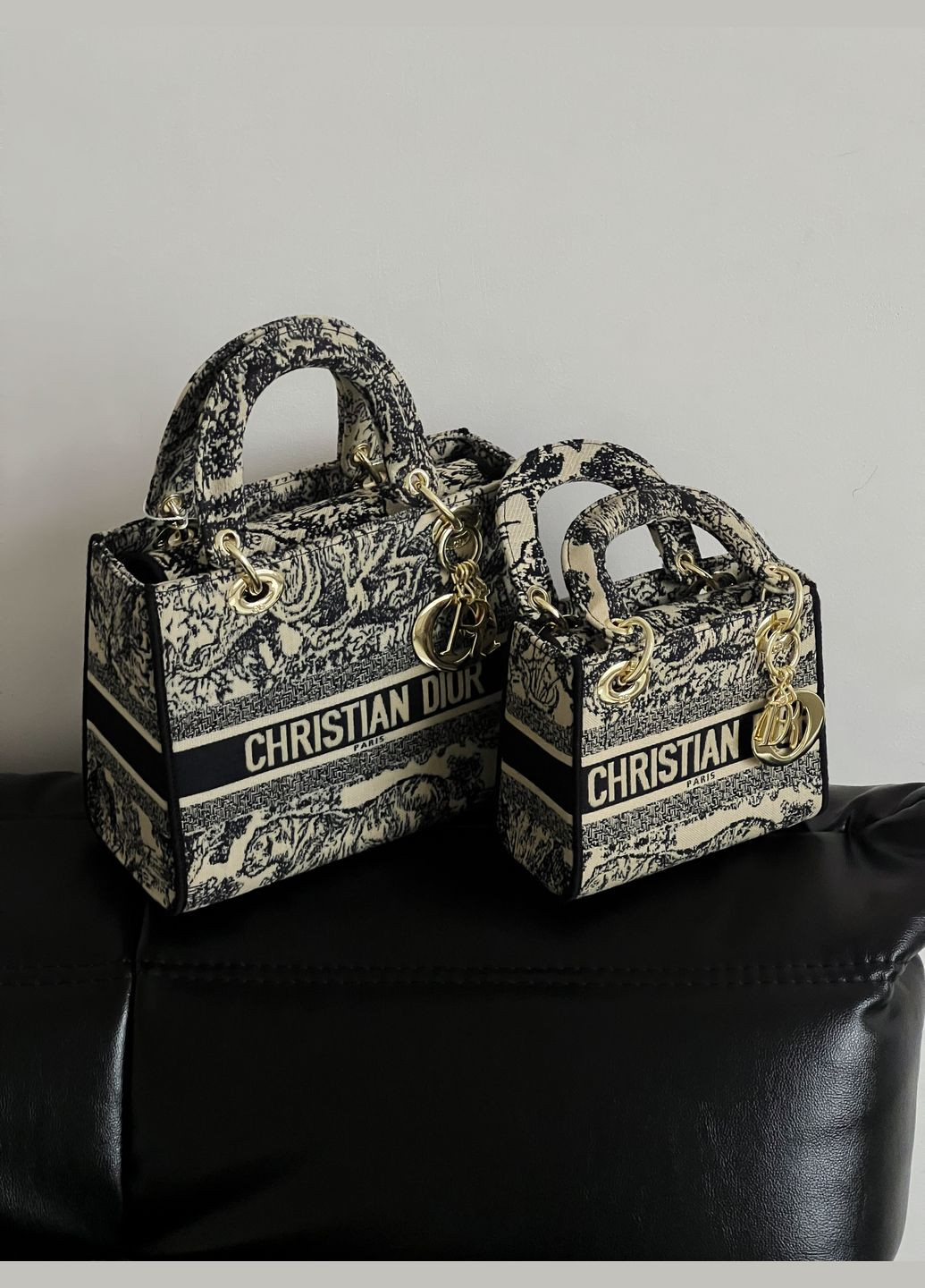 Жіноча сумка Крістіан Діор Lady small чорний тигр No Brand (322415465)