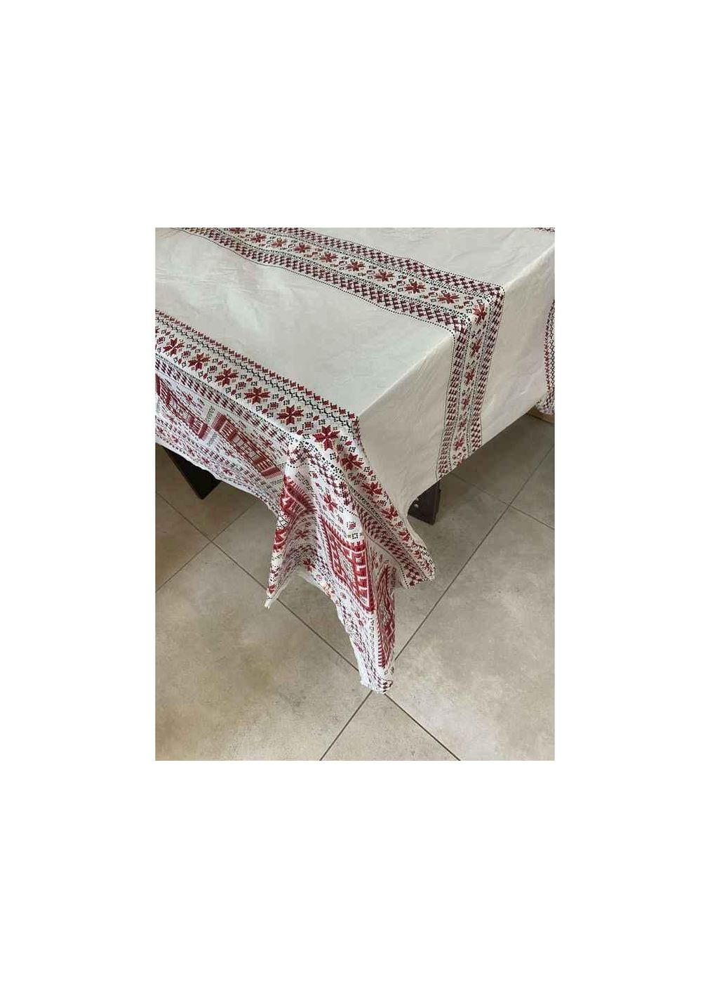 Клеенка д/стола без основания 1,2мх50м тонкая, вышиванка красная ТМ Selena (342126540)