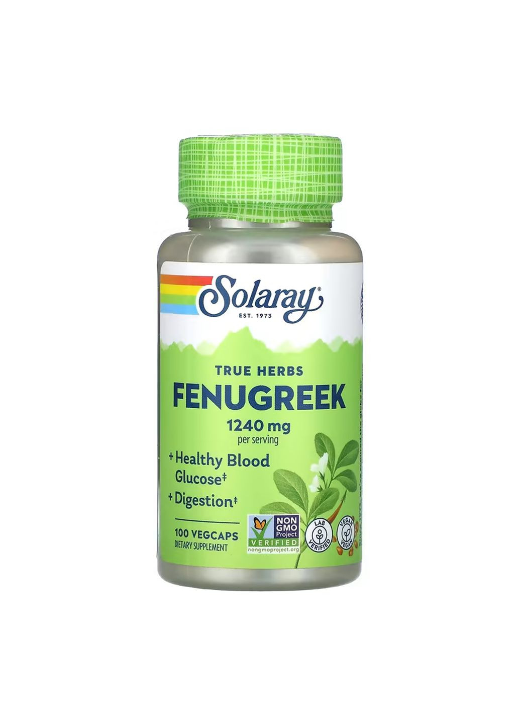 Капсули пажитника для жінок 620 мг підтримка глюкози в крові веганські 100 шт Solaray (367956424)