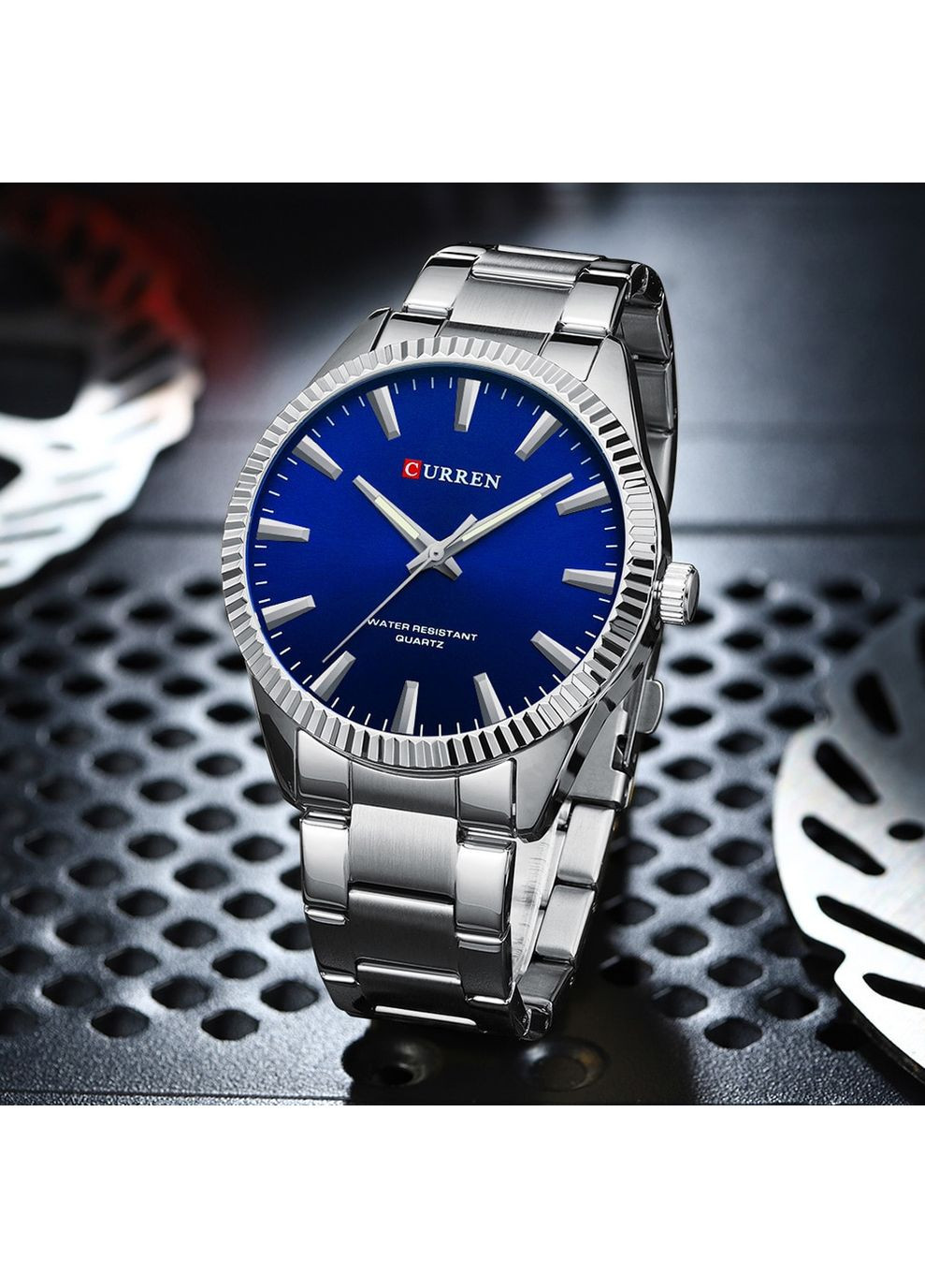 Годинник кварцовий чоловічий сріблястий з люмінесцентним підсвічуванням для повсякденного носіння ProDobro (367267731)