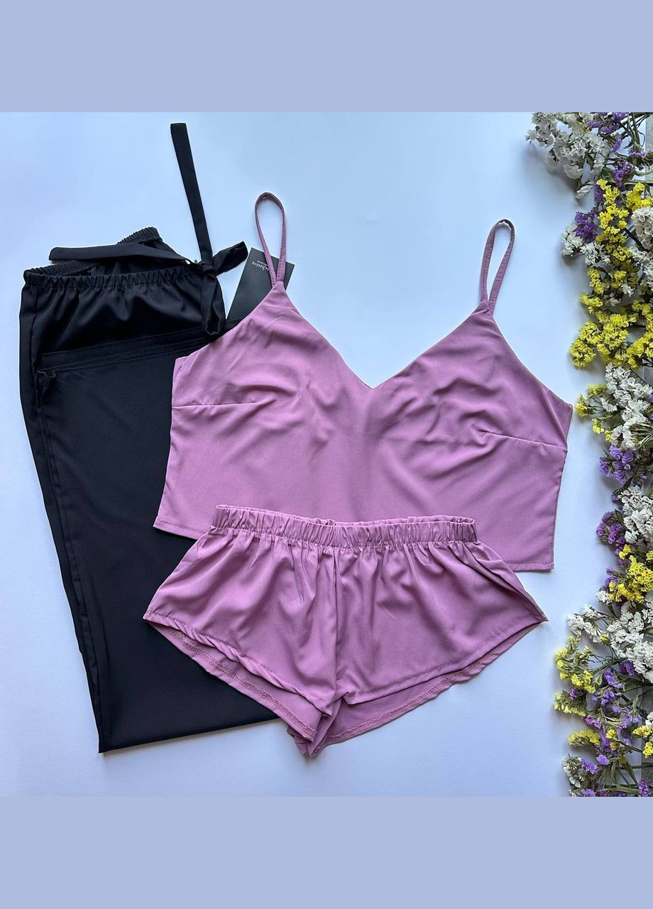 Лиловая всесезон пижама женская с штанами майка + брюки Exclusive