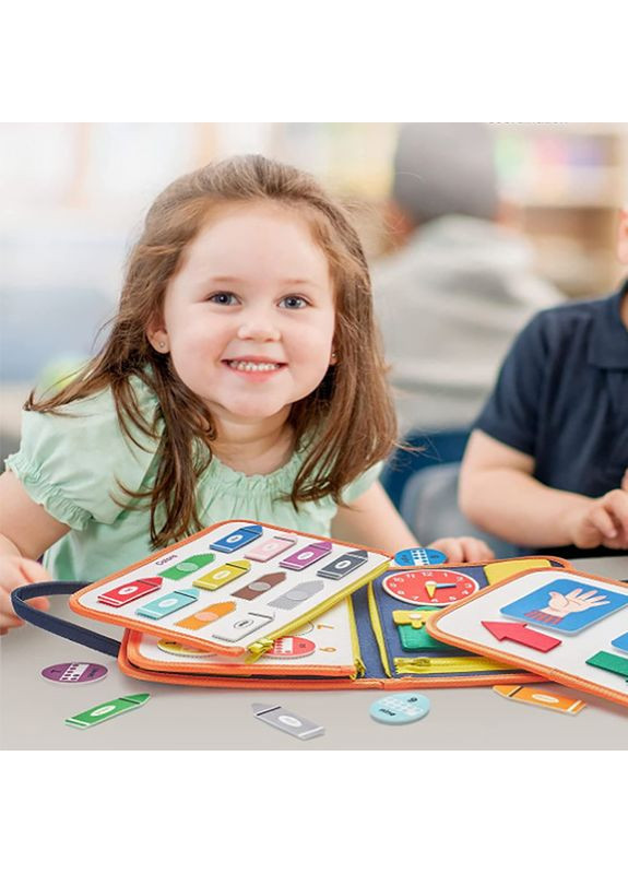 Детская развивающая сумочка для малышей бизиборд монтессори-игрушка развивающая моторику и сенсорику 545 Dark Blue Lesko (350349381)