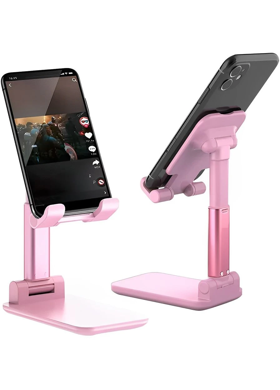 Настольная подставка держатель для телефона планшета Folding desktop phone stand Розовая No Brand (390159765)
