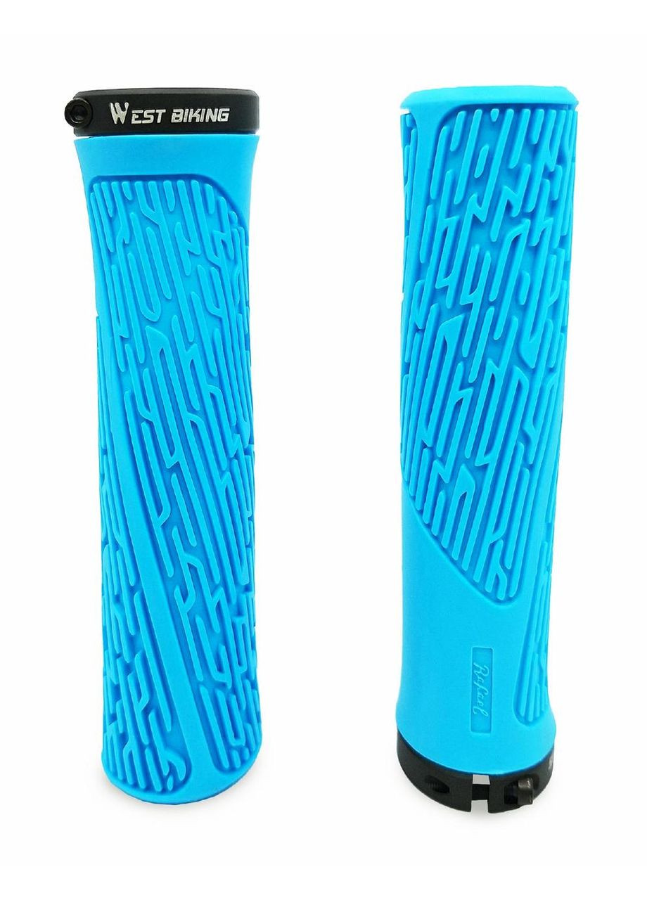 Грипси YP0804061 прямі 130 мм з алюмінієвим замком блакитний (G0000971) West Biking (355802895)