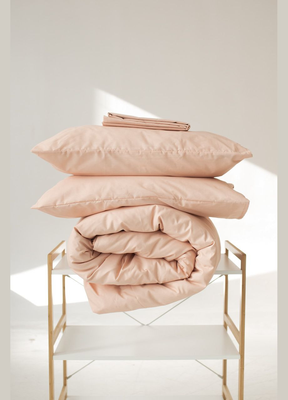 Постільна білизна Варена бавовна Євро 200 x 220 Однотонний Пудровий 70 х 70 No Brand (296662449)