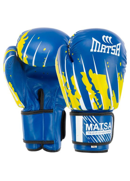 Перчатки боксерские PU MA-7300_Синий_10_унции Matsa (361439099)
