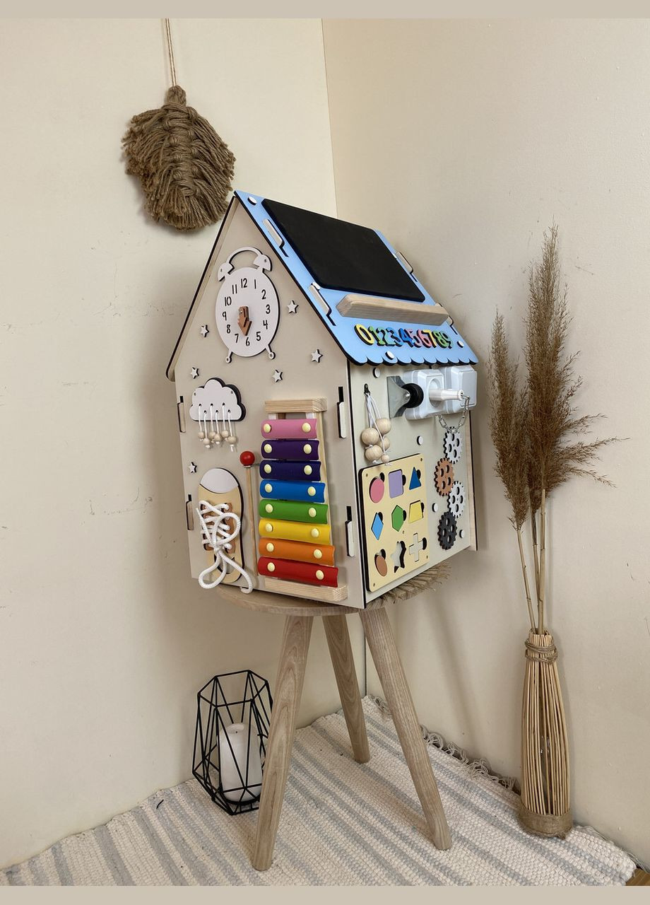 Бизидомик, бизихаус, бизихатка развивающая деревянная игрушка 30х30х50 см No Brand (355890502)