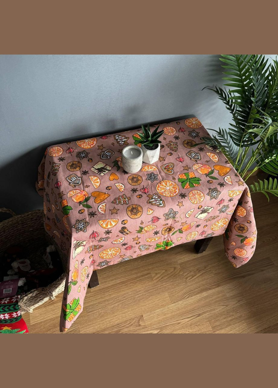 Скатерть Апельсинки рогожка 150 х 180 см Оранжевая No Brand (302976091)