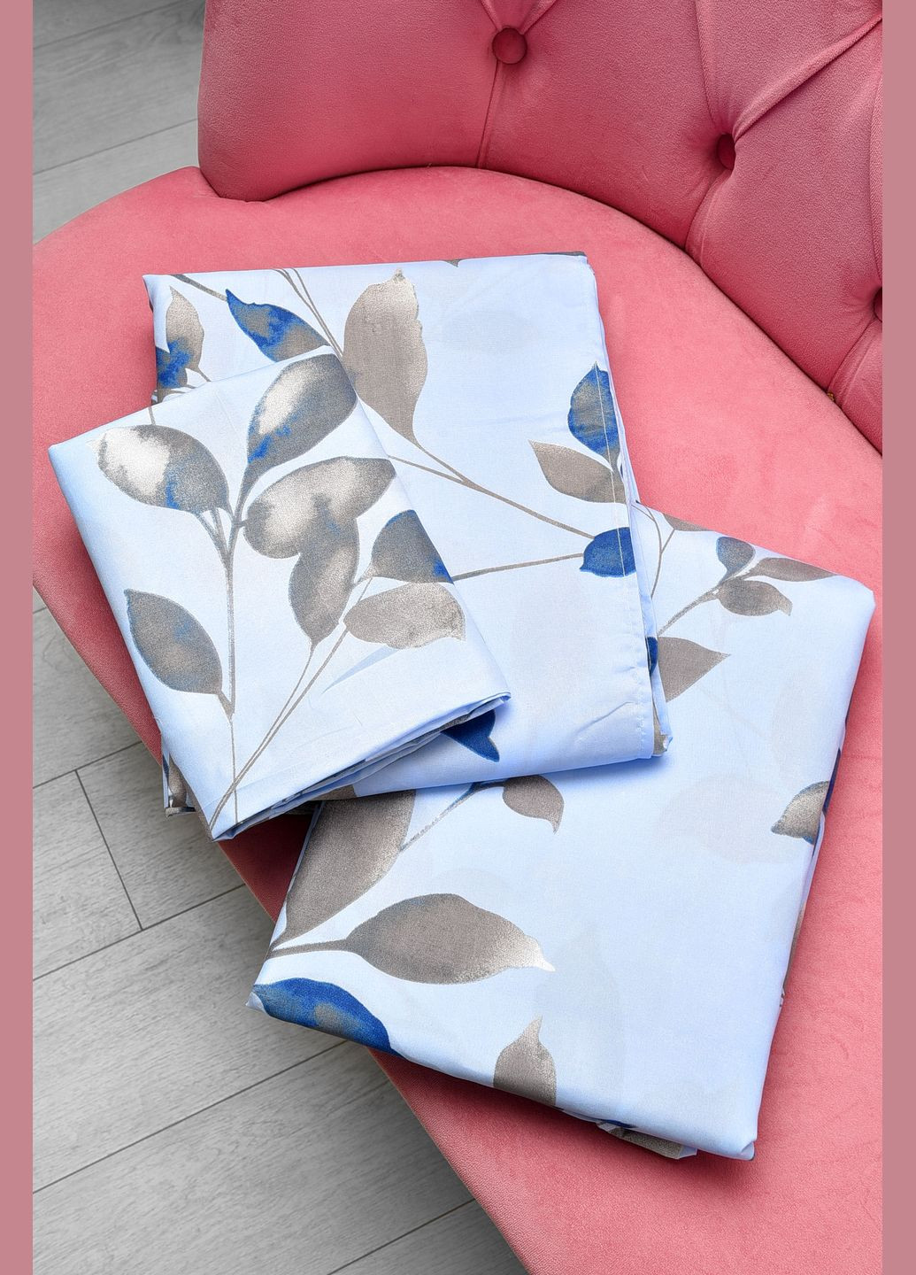 Комплект постільної білизни євро з принтом блакитного кольору Let's Shop (317241597)