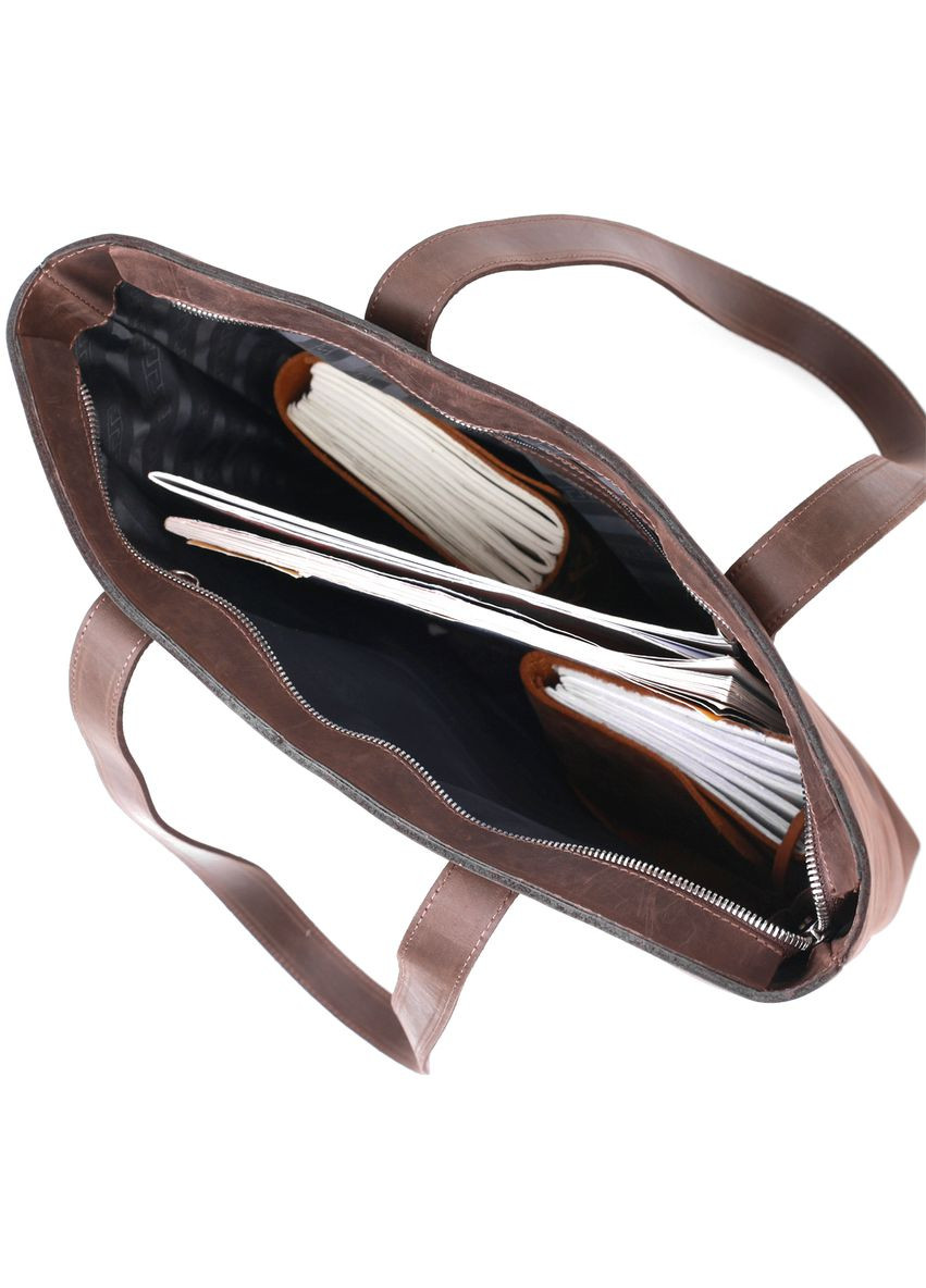 Вінтажна жіноча сумка-шоппер коричневий 16349 Shvigel (329198617)