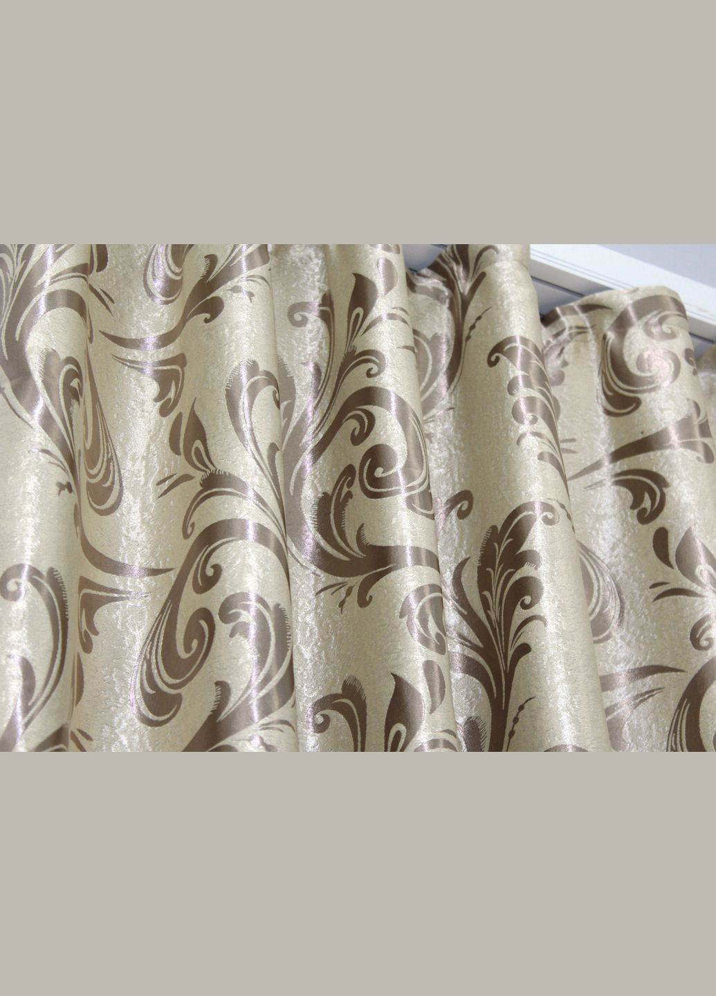 Комплект штор з тканини блекаут-софт колекція "Лілія" колір бежевий 074ш (Б) VR-Textil (317461225)