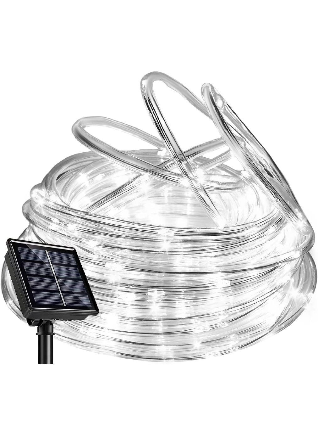 Светодиодная уличная садовая гирлянда нить роса с питанием от солнечной батареи влагозащитой 7 м 50LED (478608-Prob) Белая Unbranded (307425246)
