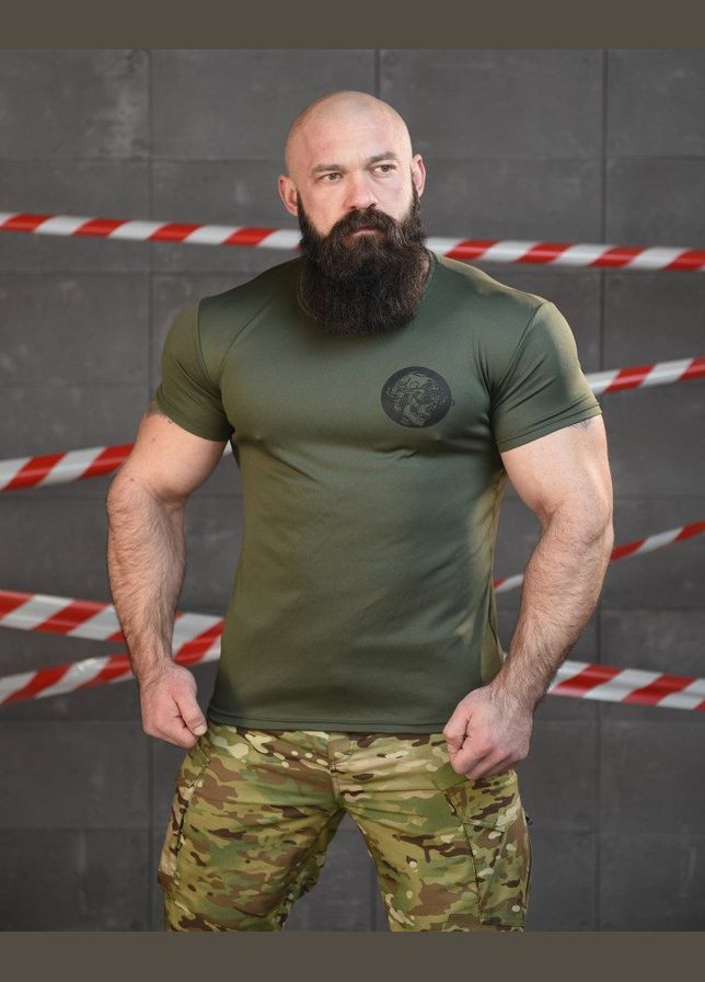 Тактическая потоотводящая футболка с принтом олива No Brand (321903780)