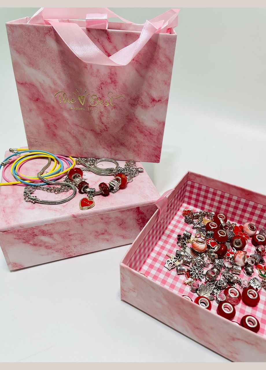 Набор украшений DLS 1105 (100) 6 основ браслетов, шармы, ящик, в коробке No Brand (316472419)