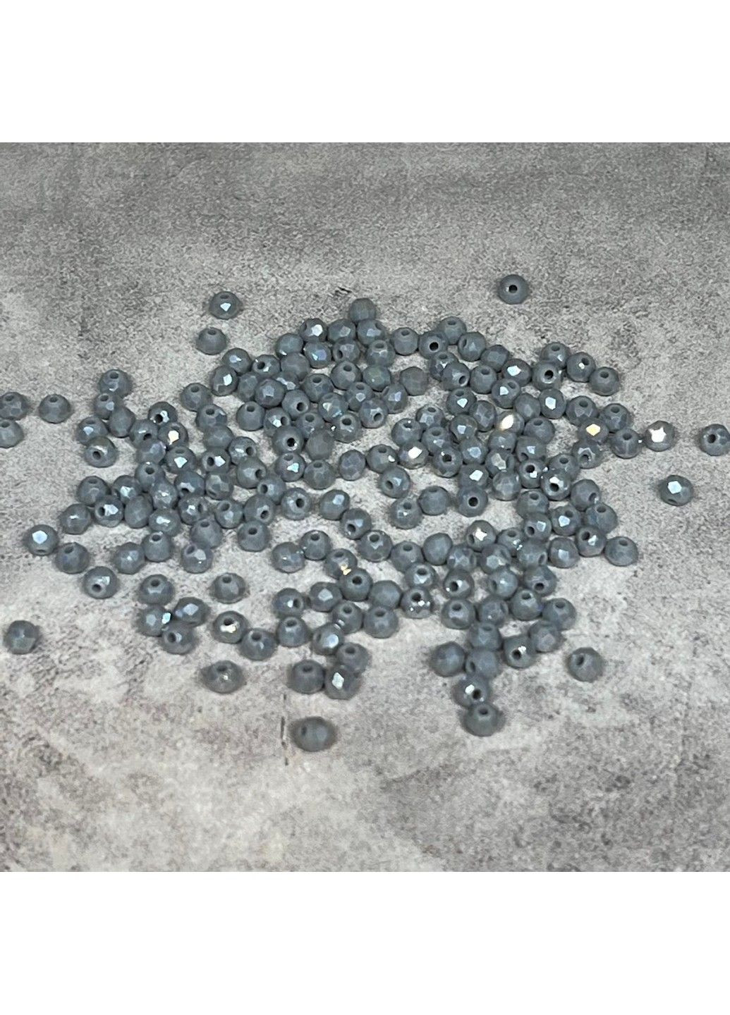 Бусина Рондель 2*2 мм, колір сірий (непрозорий), арт 018201, 1-нитка ≈145-155 шт No Brand (331769449)