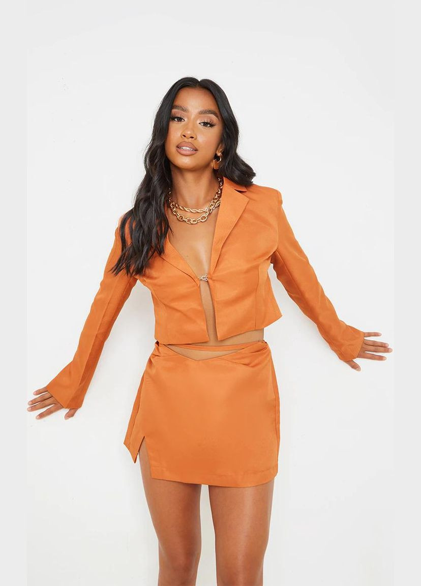 Оранжевая юбка PrettyLittleThing