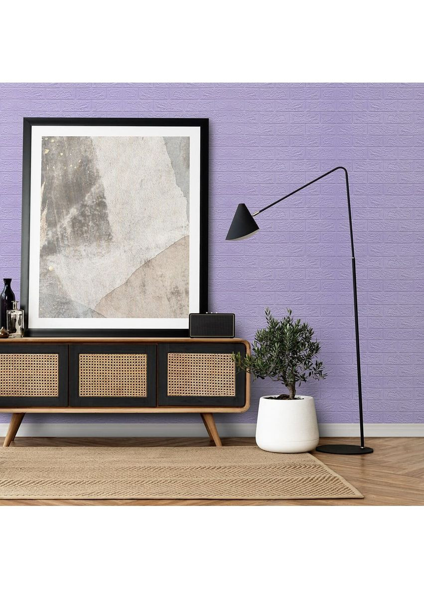 Самоклеюча 3D панель 3080х700х3мм Світло-фіолетова цегла SW-00001758 No Brand (361664249)