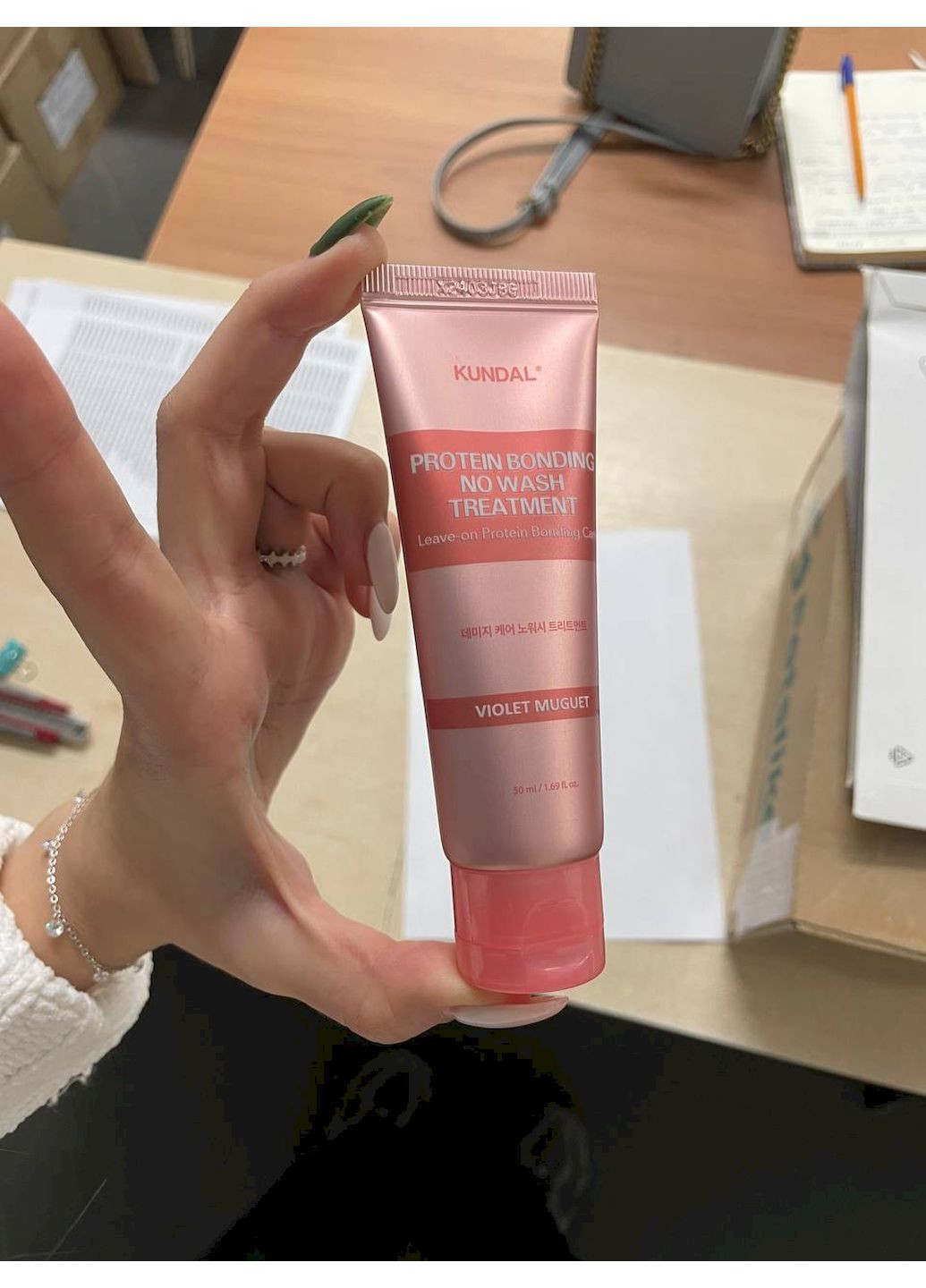 Кондиціонер для волосся Protein Bonding Treatment Violet Muguet з протеїнами "Фіолетовий конвалія", 50 мл МІНІАТЮРА Kundal (314803838)