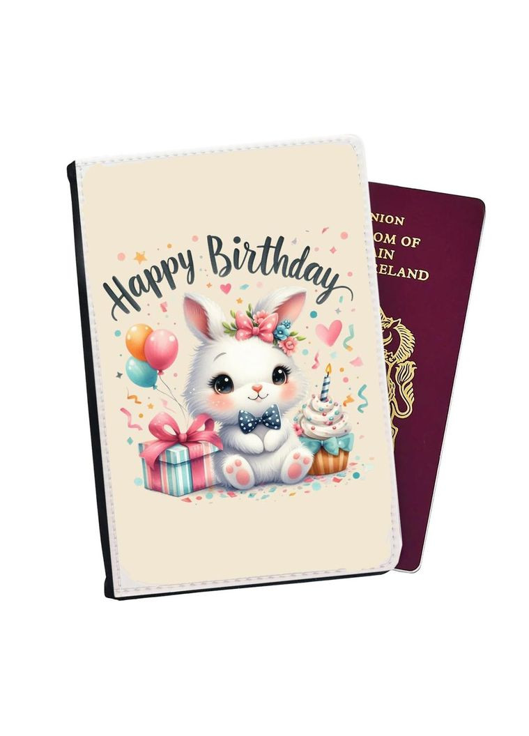 Портмоне - Обложка на паспорт, автодокументы с отсеками Happy Birthday #03 Черный No Brand (317550345)