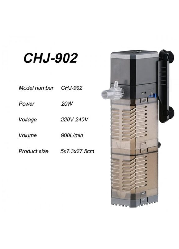 Фильтр внутренний CHJ-902 с регулятором потока 20 Вт 900 л/час до 180 л Sunsun (283622065)