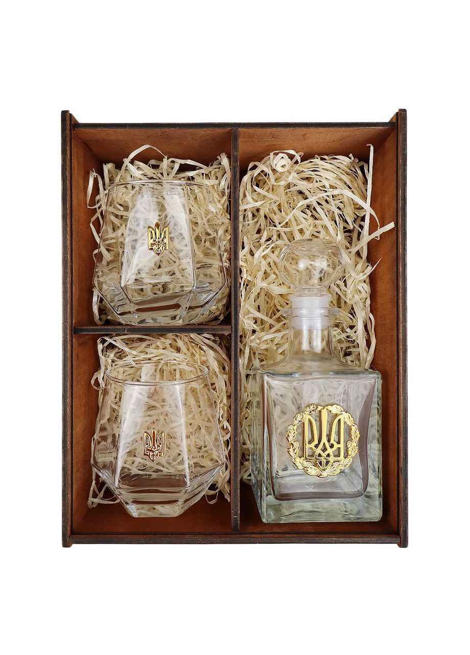 Набір подарун. в коробці з грав."Герб" Тризуб Золото(Граф.350мл+ 2ст.340мл) 4PROFI (314963777)