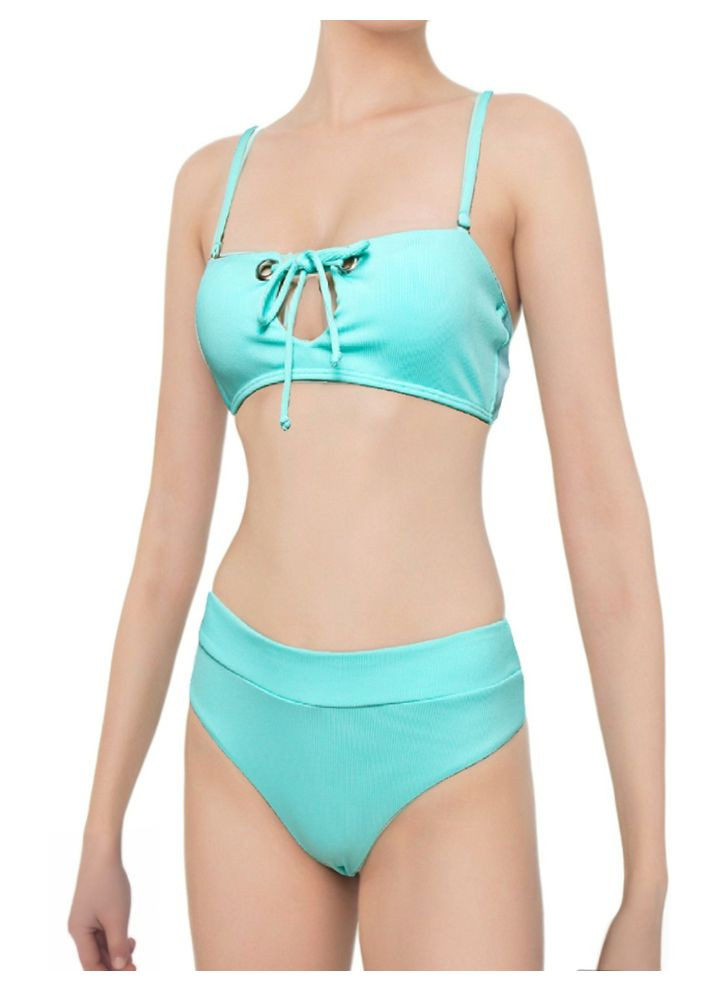 Голубой летний подростковый купальник с завышенными трусиками бразилиана и топом. модель 0355 арт.2451 раздельный Z.Five