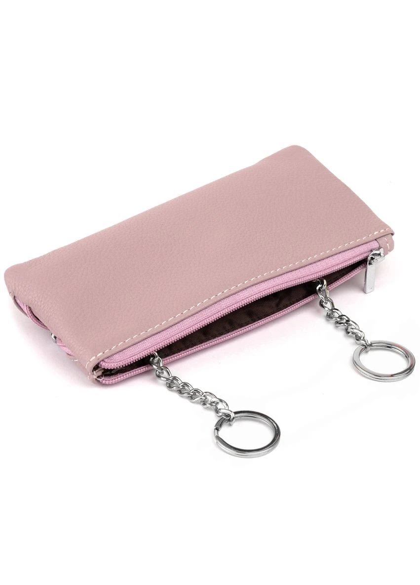 Ключница-кошелек с кармашком унисекс Лиловая 15,5х7х0,5 см st leather (391808533)
