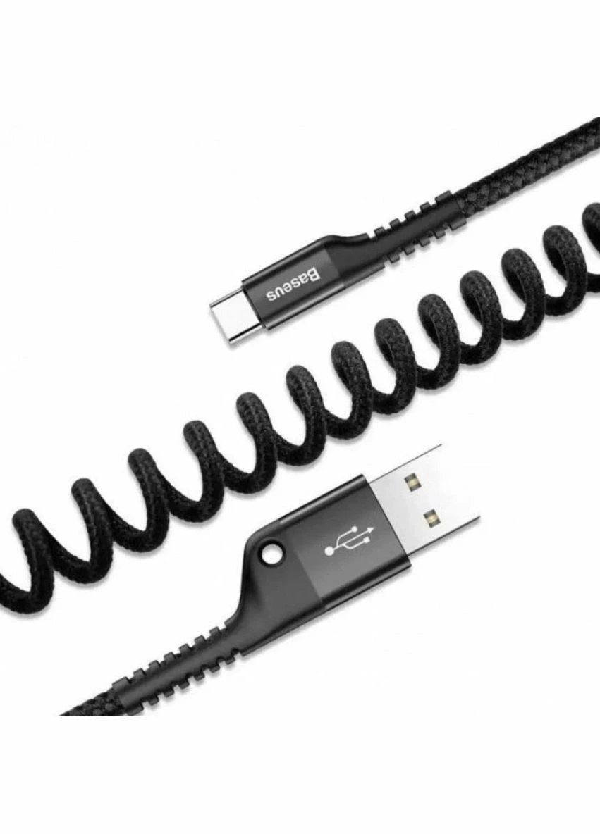 Кабель Fish eye Spring Data Cable For TypeC 3A 1M Black Baseus (301091109)