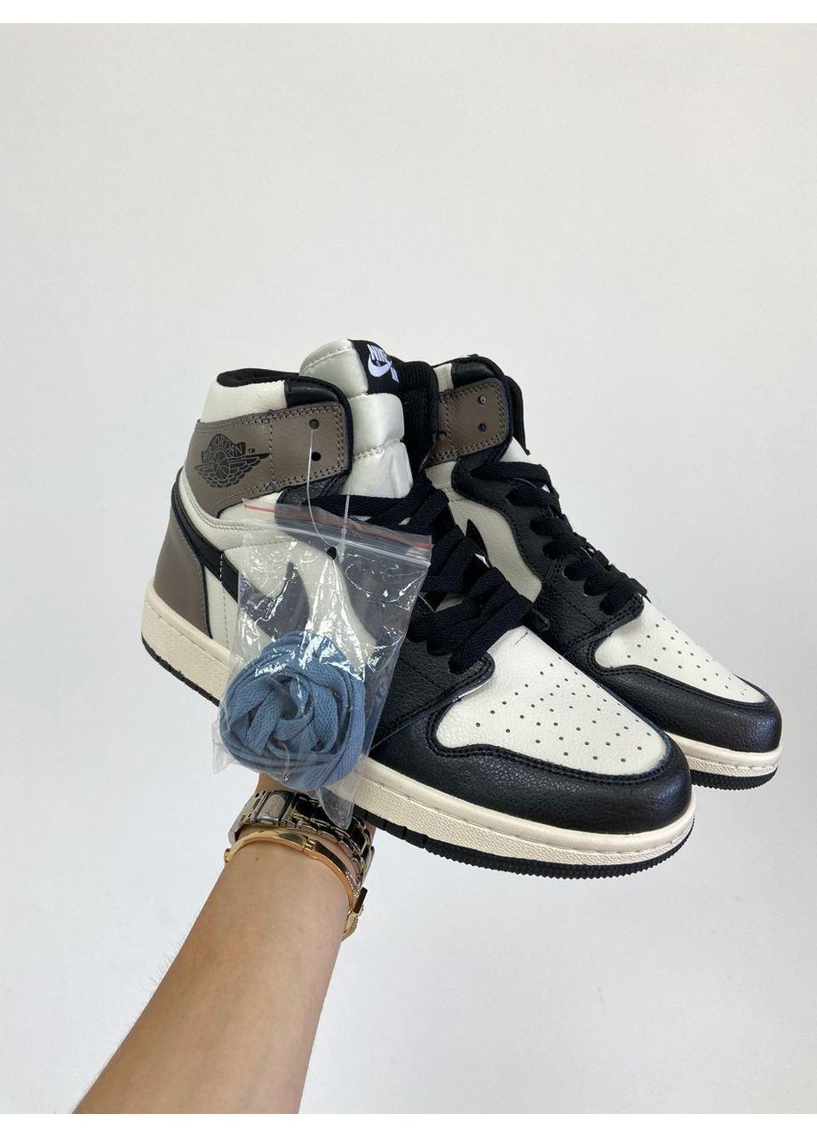 КРОССОВКИ ЖЕНСКИЕ NIKE AIR JORDAN 1 RETRO TWO DARK MOCHA V3 НАЙК АИР ДЖОРДАН No Brand белые демисезоны (368867381)