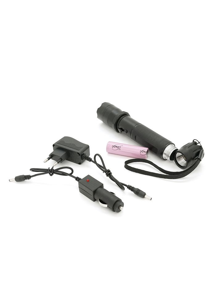 Фонарь-шокер ручной BL-1102, 1LED ХPE, ток 20000KV, 3W, 1 режим, 18650/2800mah, Black, IP44, СЗУ+АЗУ, 196х36х32мм, BOX Bailong (333654081)