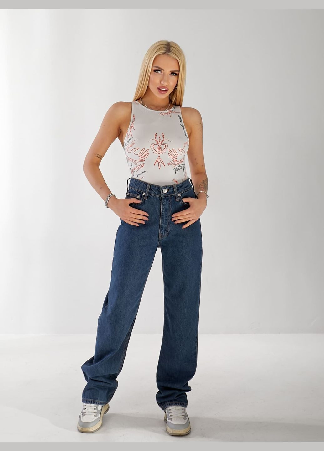 Джинсы Ady Straight женские синего цвета 33171 Fashion - (332619763)