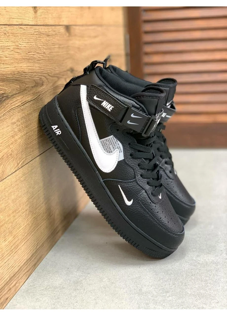 Белые летние кроссовки nike air force 1 high black white 1 найк аир форс 1 No Brand