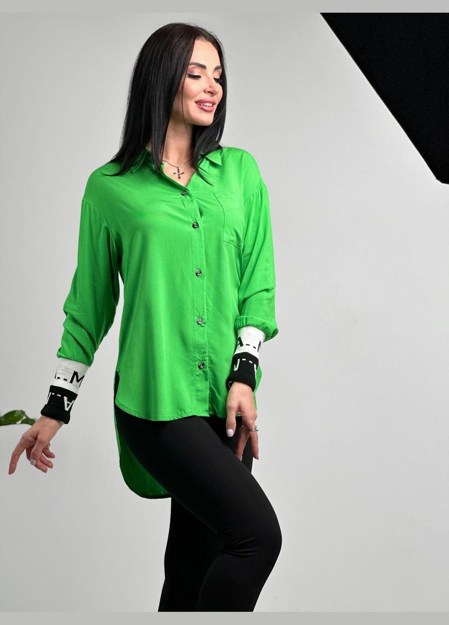 Зелена подовжена жіноча блузка Fashion Girl