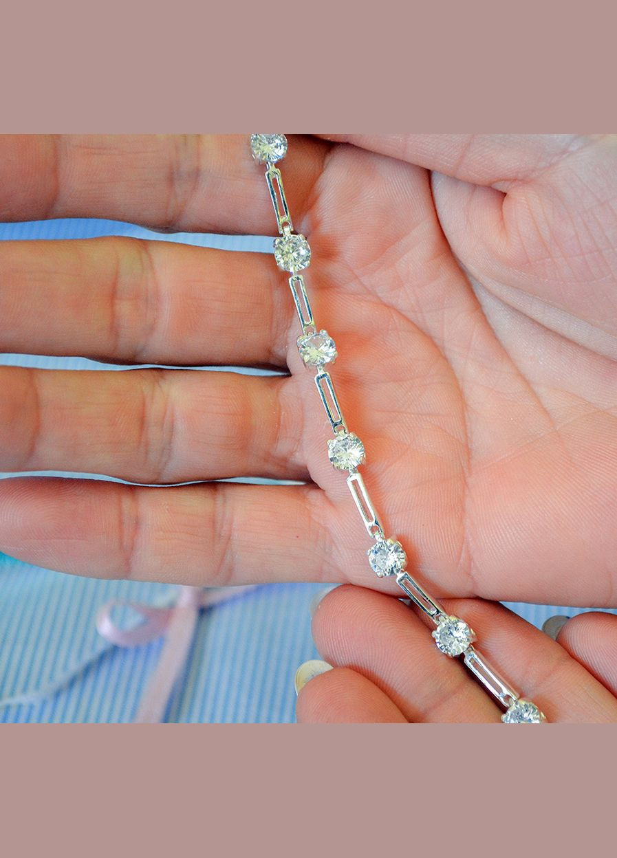 Регулируемый браслет с камнями 8599 SE, размер Maxi Silver (341539458)