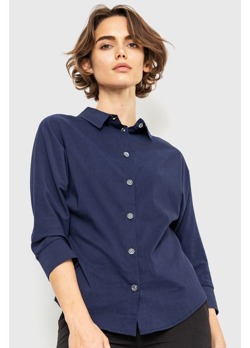 Темно-синя блуза класична,, 230r100-1 Ager