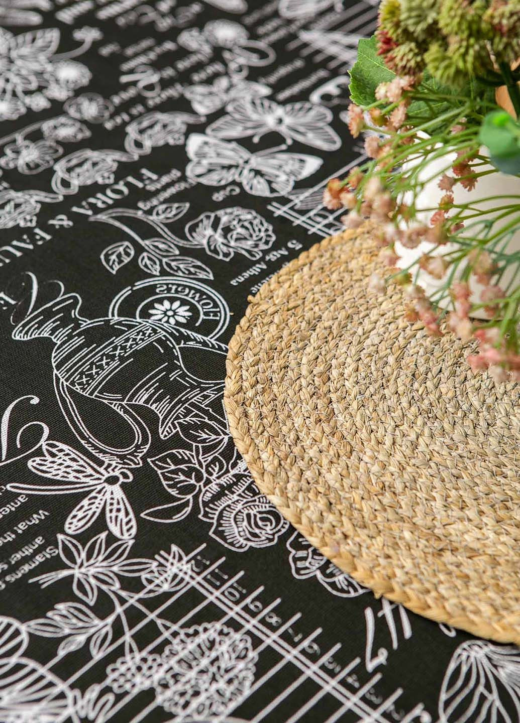 Скатерть "Версаль черный" 1.5м х 1.5м (квадратная на круглый стол) Homedec - (331117161)