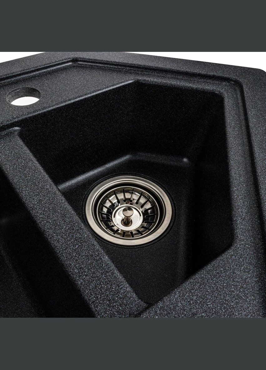 Гранітна мийка для кухні 9950 PANDORA матовий Карбон Platinum (342069192)
