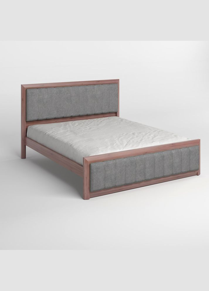 Односпальная деревянная кровать Барселона Б1/Аляска 93 (Серый) 90х200 см (MBG-11786) Mebigrand (366086871)