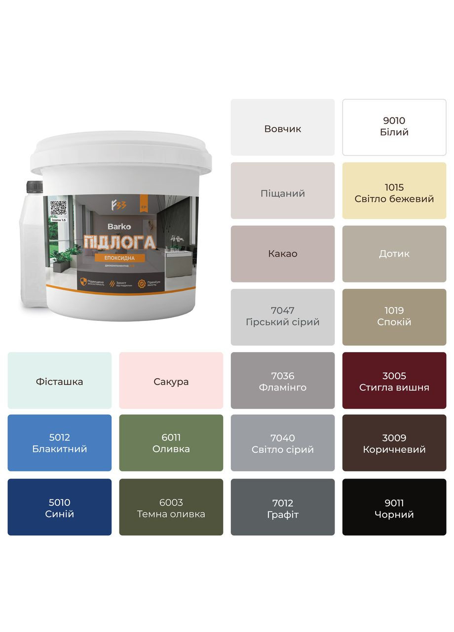 Епоксидна наливна підлога Barko 10кг Коричневий MG (366197973)
