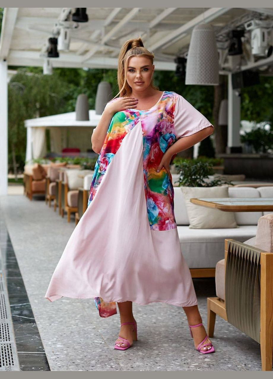 Рожева повсякденний сукня вільна довга  popluzhnaya