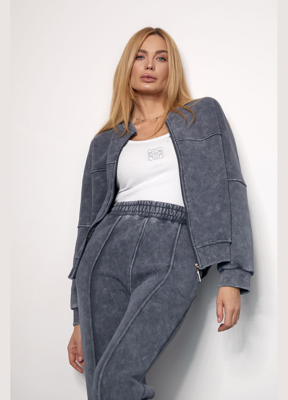 Утеплений спортивний костюм з бомбером та штанами в техніці тай-дай Liton (296909117)