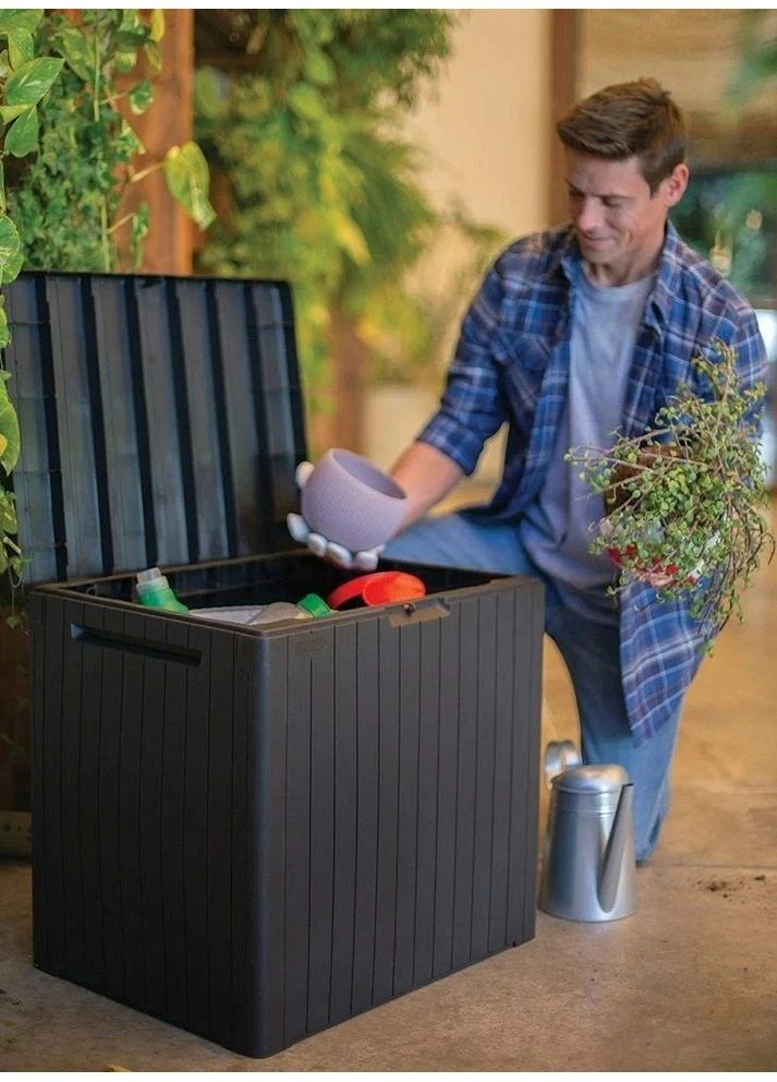 Садовый ящик Keter City Storage Box 113 L полипропилен 57,8х44х55 см темно-серый No Brand City Storage Box 246941 (401113165)