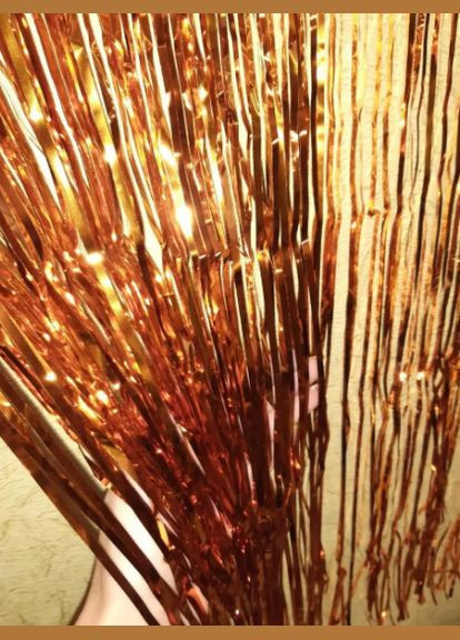 Шторка из фольги для фотозоны 2 м на 1 м оранжевый Jannet Дощик (316462893)