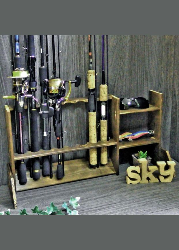 Органайзер для удочек из дерева Каспий 8 мускат (РЫБ-081507) No Brand (328909763)