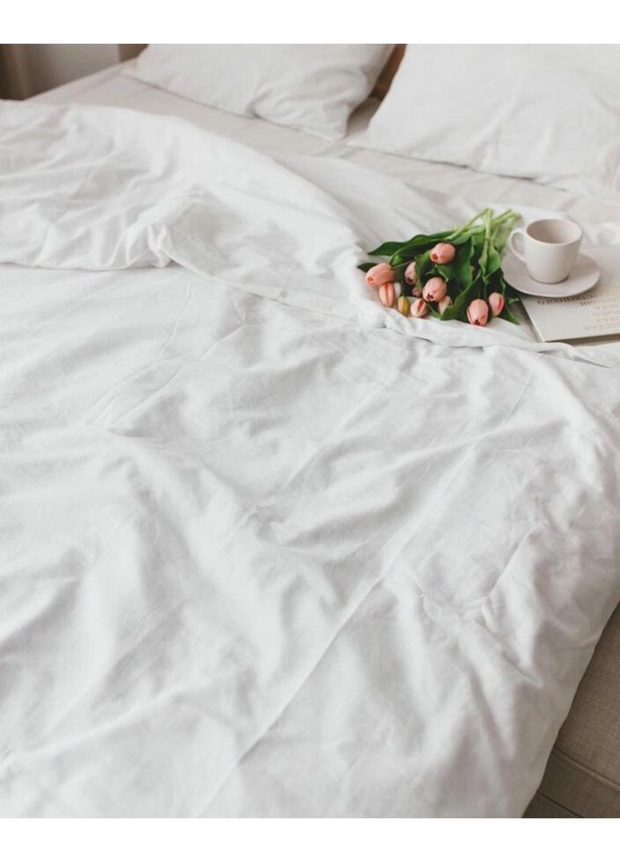 Постельное белье полуторное Home Вареный хлопок 20940 160х215 см белое DUSHKA (327791563)
